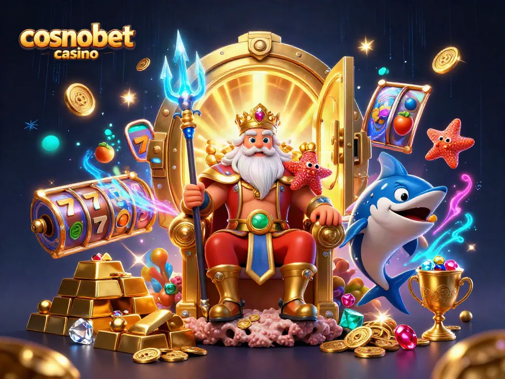 Experience the thrilling cosmobet casino atmosphere with Neptune and sparkling treasures.