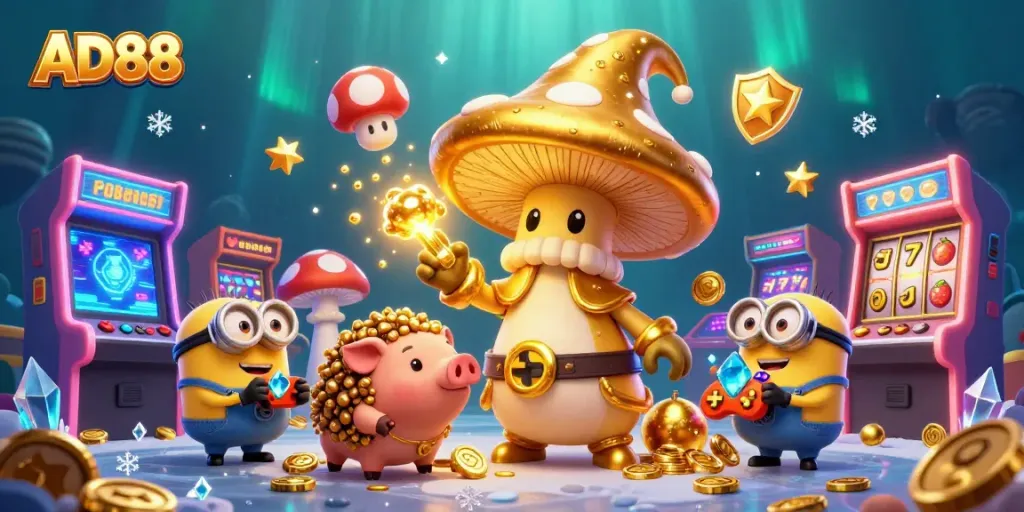 Experience thrilling gameplay at AD88 with magical characters and colorful casino elements.