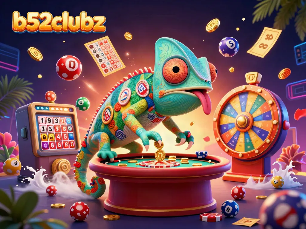 Experience the vibrant gaming atmosphere at b52clubz with lively characters and exciting casino elements.
