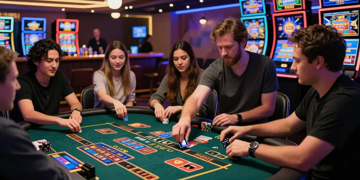 Engaging casino atmosphere at mhfe.org.uk showcasing players interacting with live dealer games and credit card deposits.